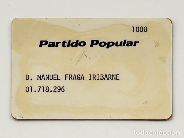 Documentos antiguos: Carnet original Manuel Fraga Iribarne PP acreditaci&oacute;n interna hist&oacute;rica Transici&oacute;n pol&iacute;tica