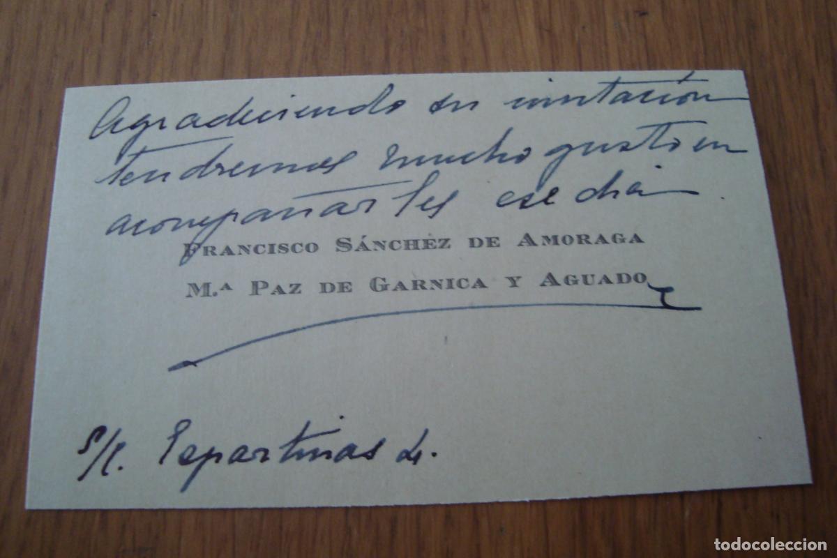 Documentos antiguos: ANTIGUA TARJETA PERSONAL. FRANCISCO SANCHEZ AMORAGA-M&ordf; PAZ GARNICA Y AGUADO.