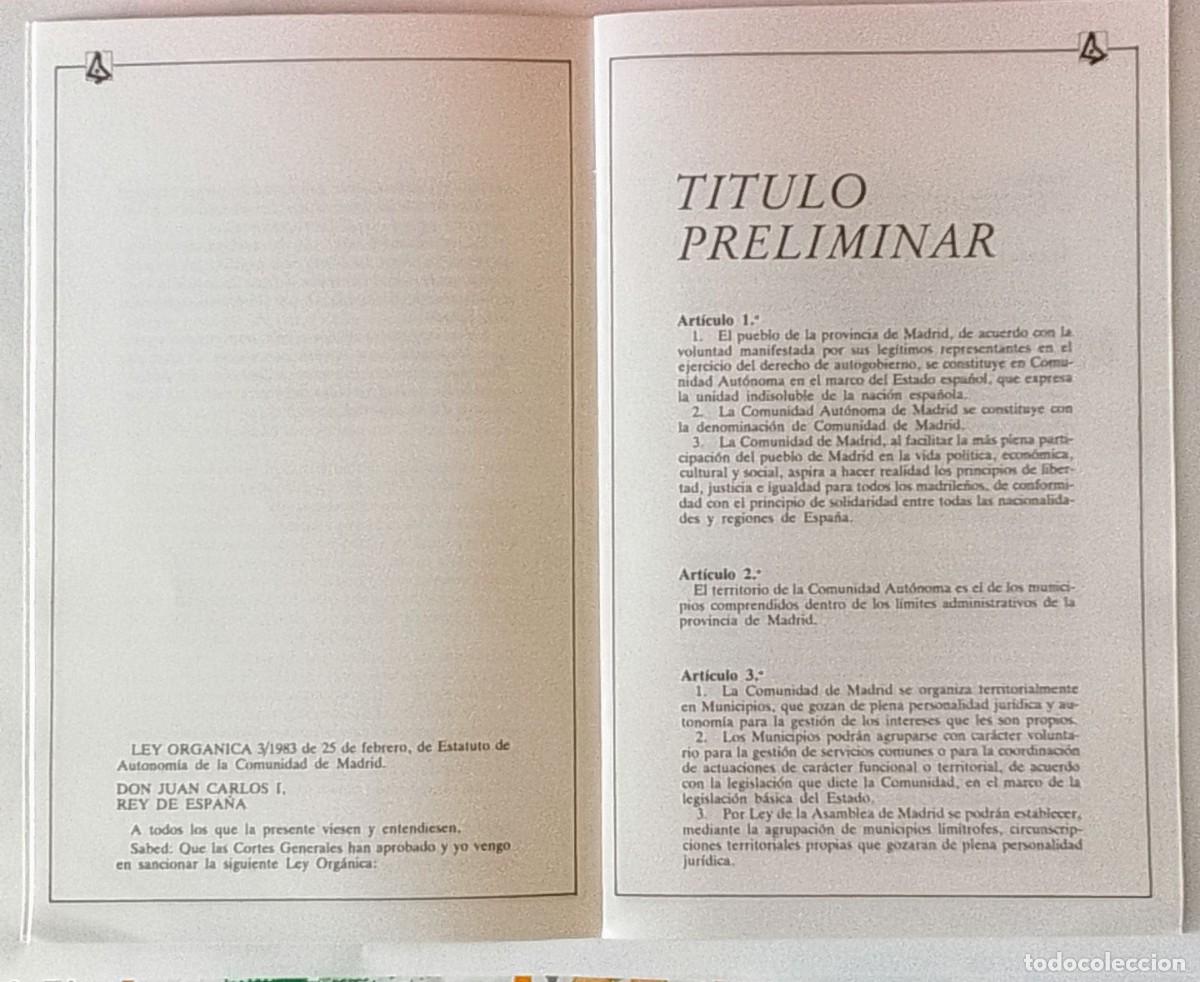 Documentos antiguos: ESTATUTO DE AUTONOM&Iacute;A COMUNIDAD DE MADRID - Foto 2
