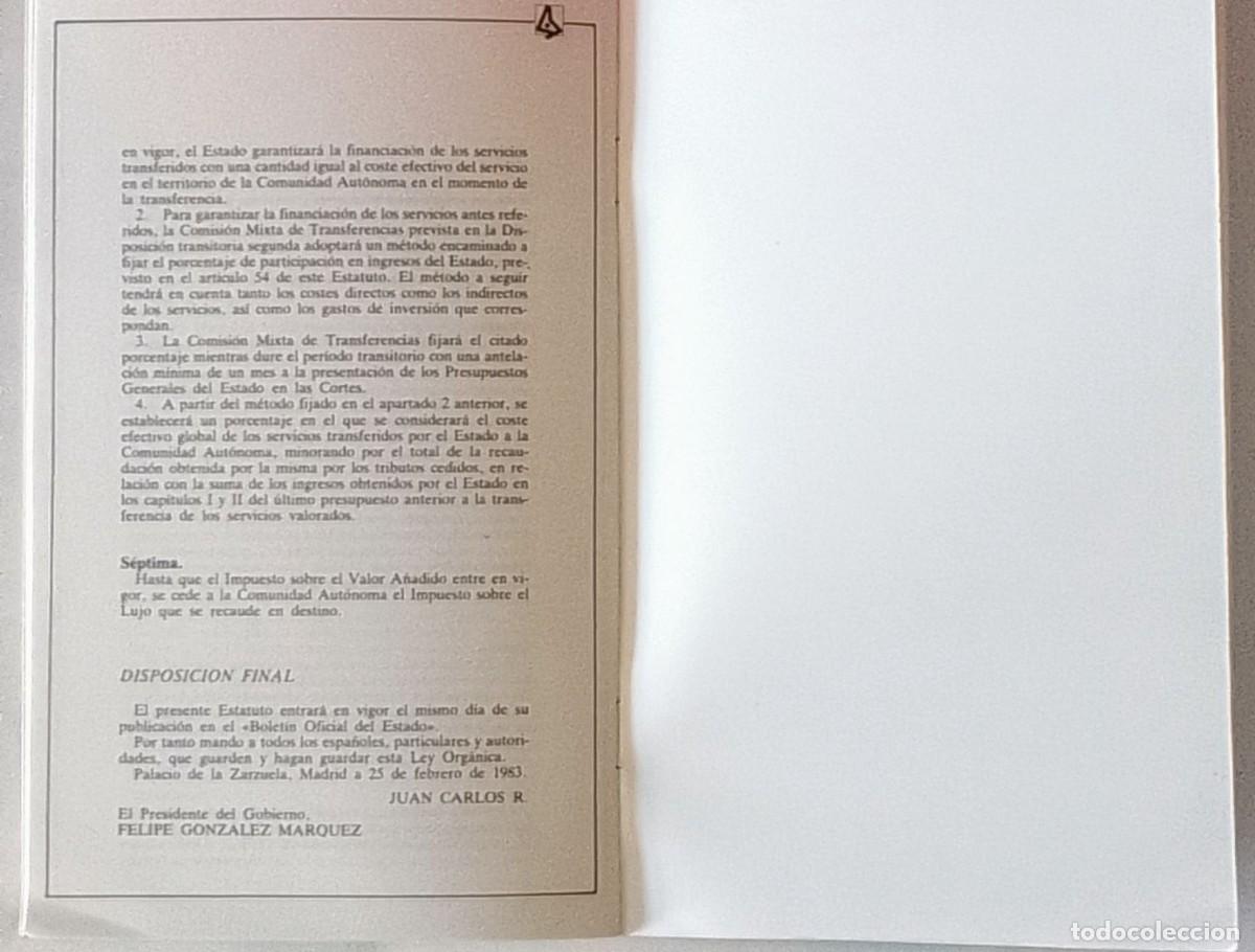 Documentos antiguos: ESTATUTO DE AUTONOM&Iacute;A COMUNIDAD DE MADRID - Foto 3