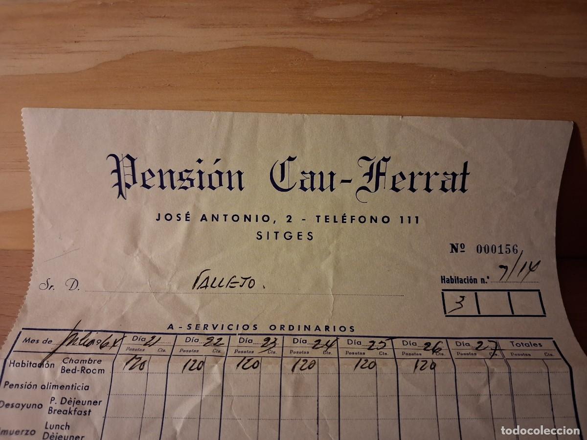 Documentos antiguos: A&ntilde;o 1964. Factura Pensi&oacute;n Can Ferrat. SITGES