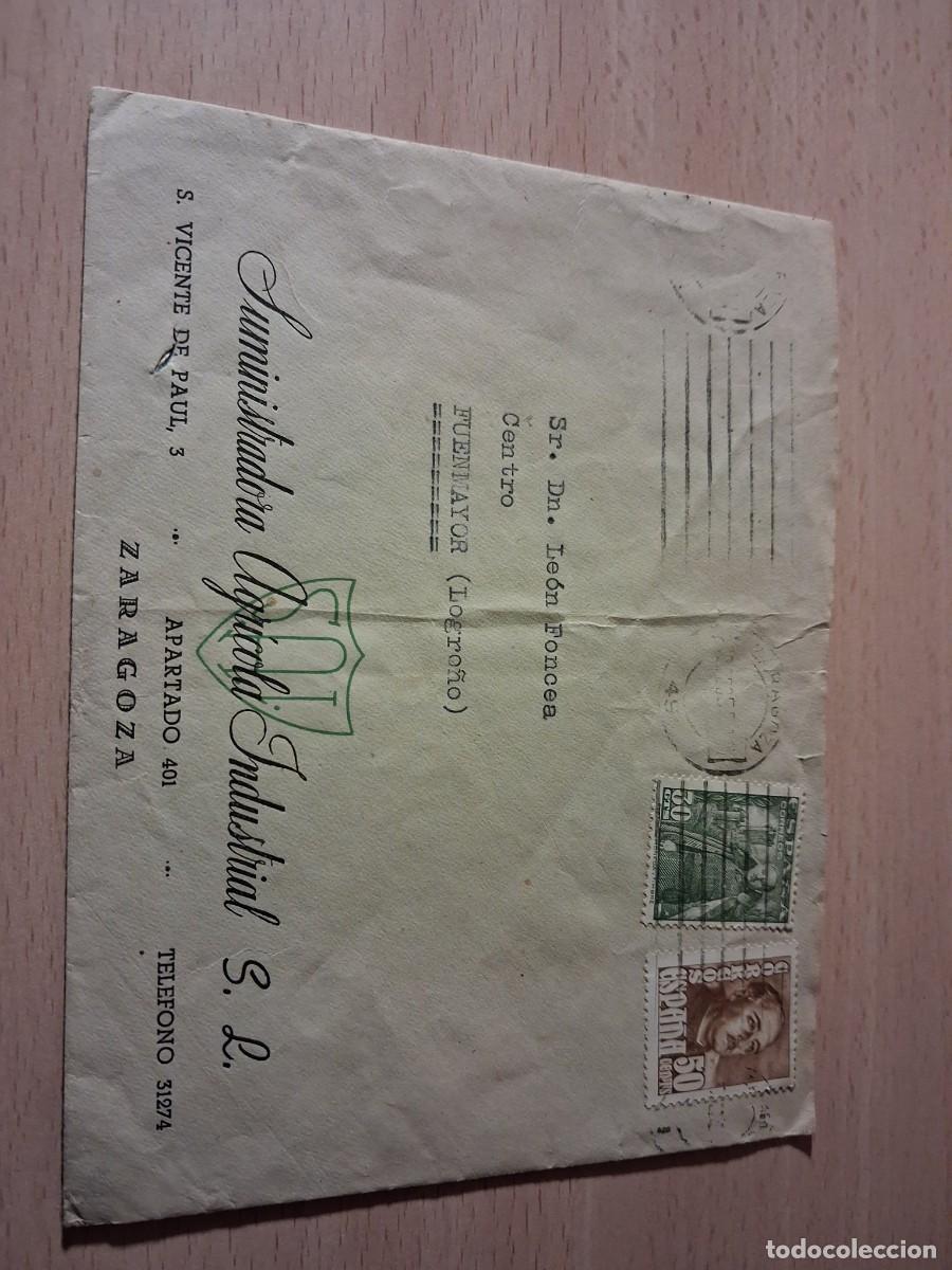 Documentos antiguos: A&ntilde;o 1955. Sobre comercial SUMINISTRADORA AGR&Iacute;COLA COMERCIAL. ZARAGOZA