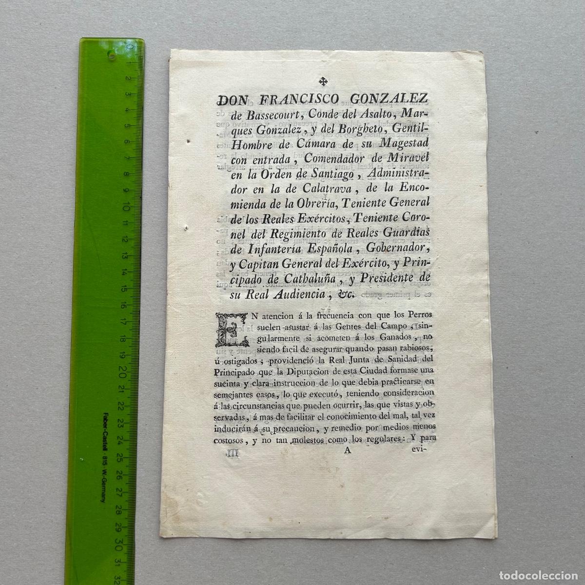 Documentos antiguos: Real C&eacute;dula 1786: Control de Perros, Prevenci&oacute;n de la Rabia y Seguridad Rural - Carlos III