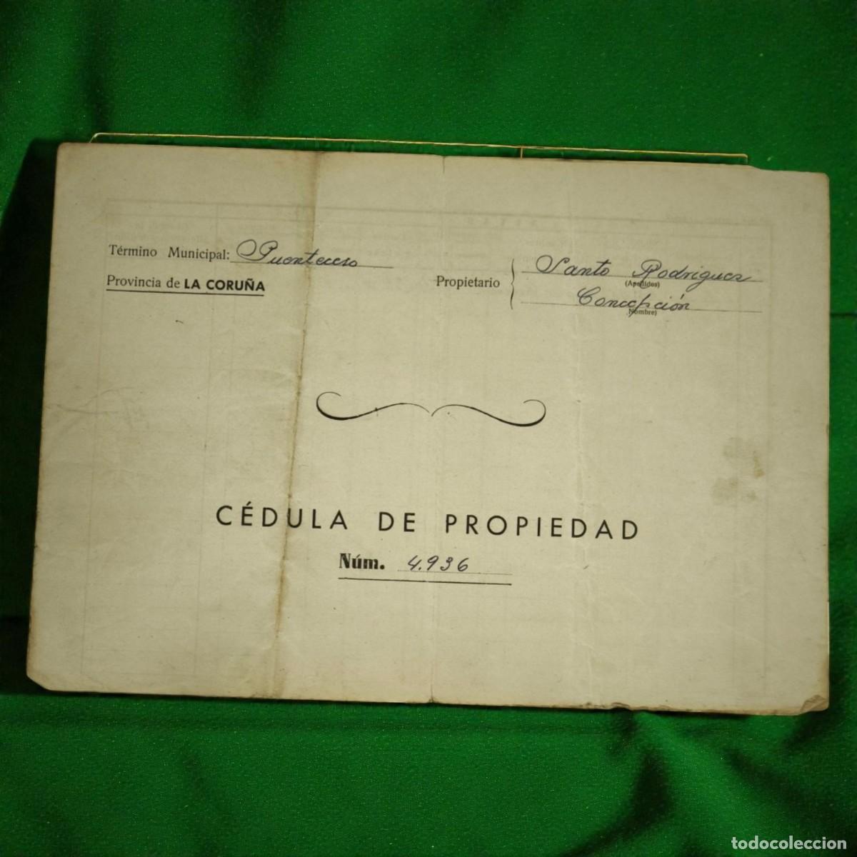 Documentos antiguos: Antigua C&eacute;dula De Propiedad Principios Siglo XX &ndash; La Coru&ntilde;a Puenteceso Documento Hist&oacute;rico