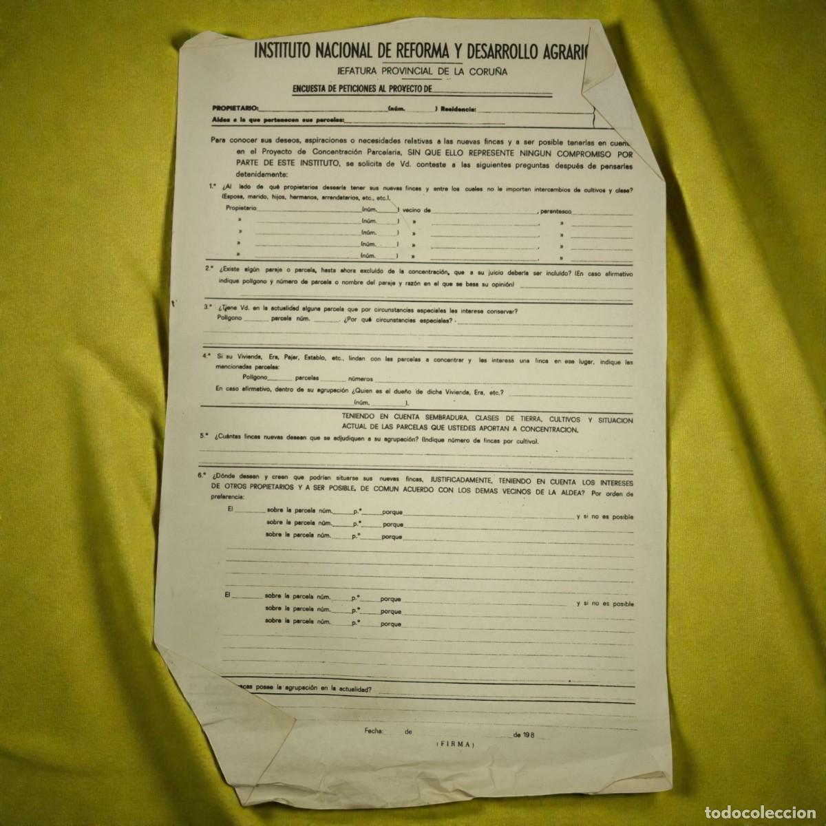 Documentos antiguos: Documento Instituto Nacional De Reforma Y Desarrollo Agrario &ndash; Encuesta Agraria Hist&oacute;rica
