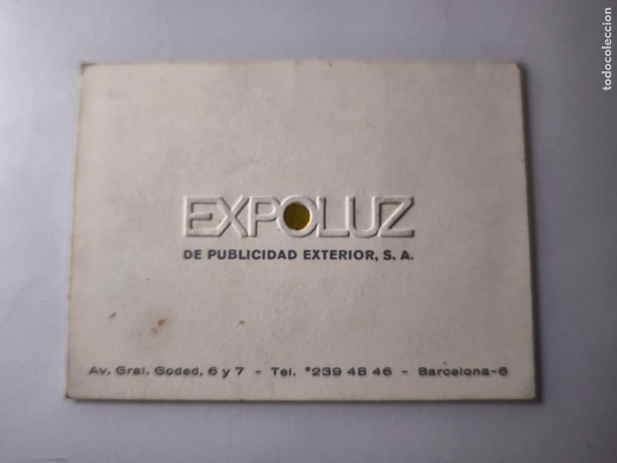 Documentos antiguos: Antigua tarjeta de Visita o Comercial. Expoluz de publicidad exterior. Barcelona