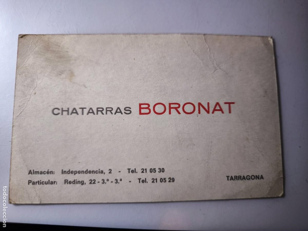Documentos antiguos: Antigua tarjeta de Visita o Comercial. Chatarras Boronat. Barcelona.