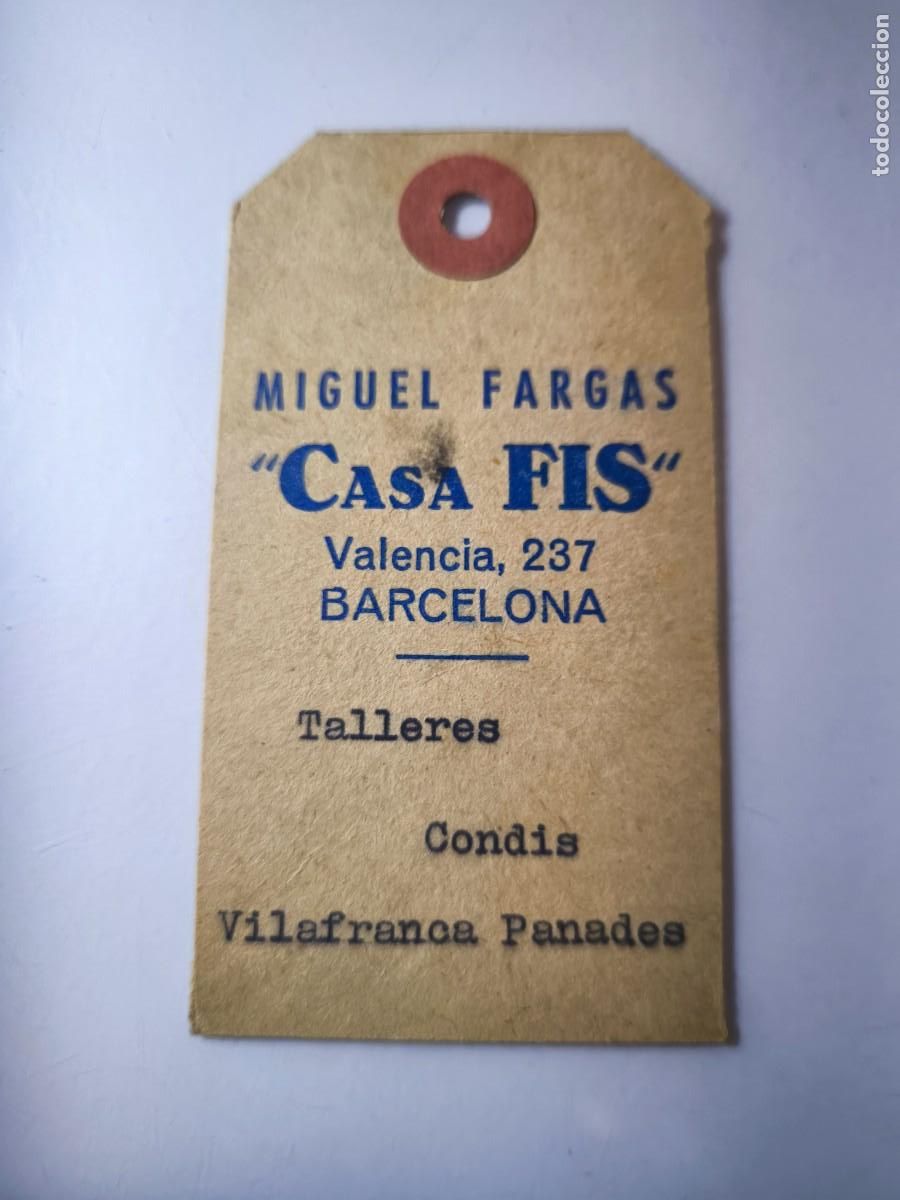 Documentos antiguos: Antigua tarjeta de Visita o Comercial. Talleres Condis. Vilafranca del panad&eacute;s Barcelona