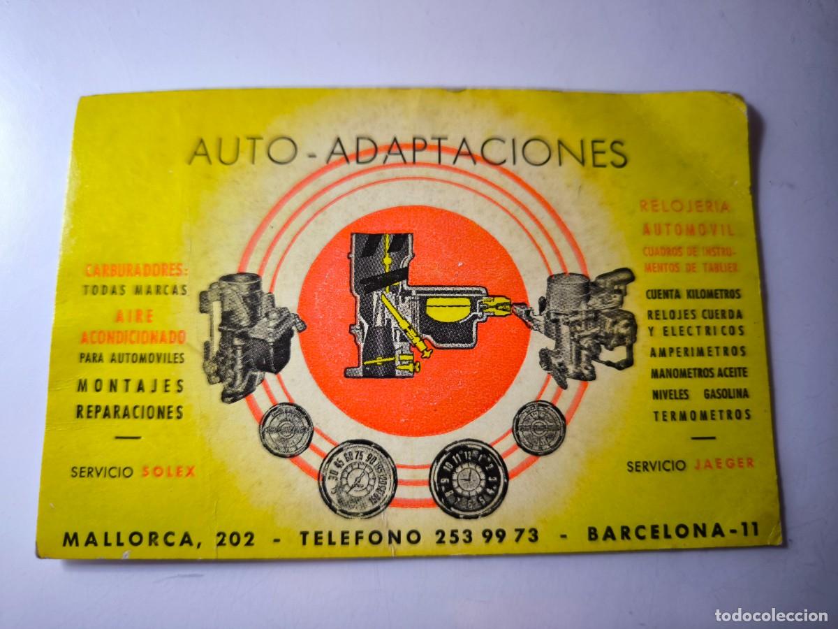 Documentos antiguos: Antigua tarjeta de Visita o Comercial. Auto adaptaciones autom&oacute;viles. Barcelona