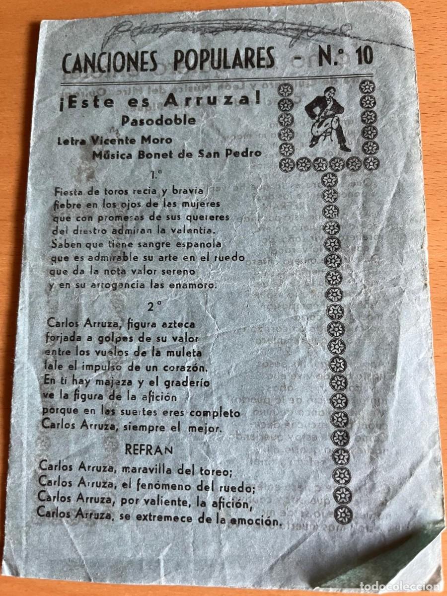Documentos antiguos: canciones papulares este es Arruzal yo no me quiero enterar serenata Veneciana garrotin del Bele