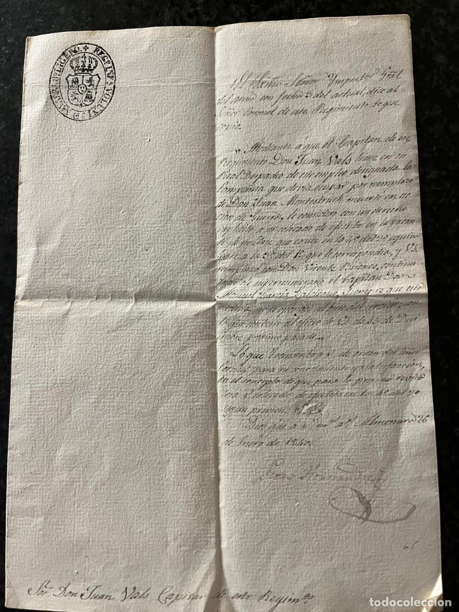 Documentos antiguos: carta Coronel Almenar L&eacute;rida 1850