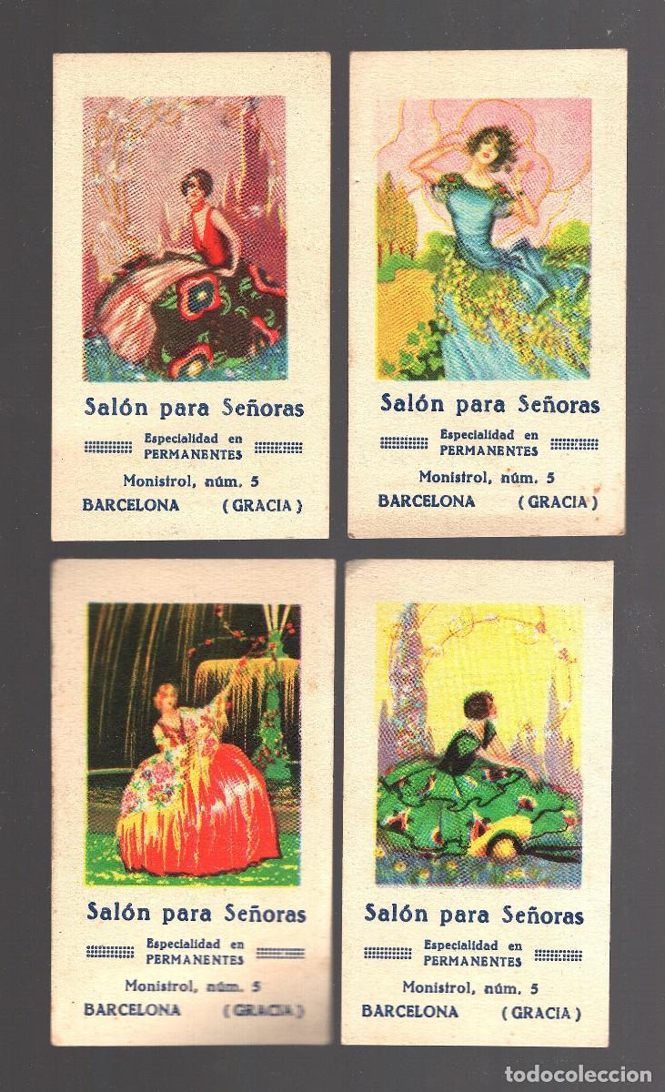 Documentos antiguos: Lote 4 tarjetas publicitarias. Peluquer&iacute;a de se&ntilde;oras, Barcelona (Gracia). A&ntilde;os 20. Lista de Precios