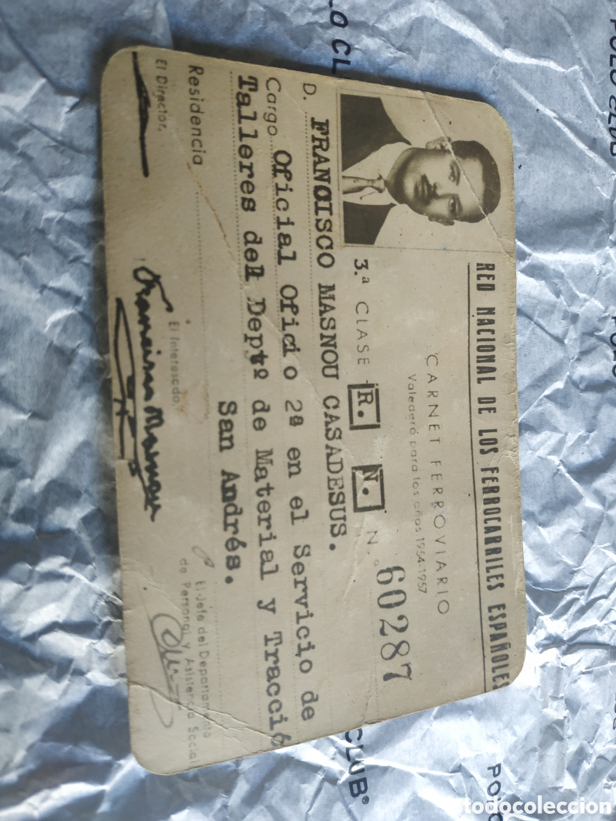 Documentos antiguos: Carnet ferroviario .60287