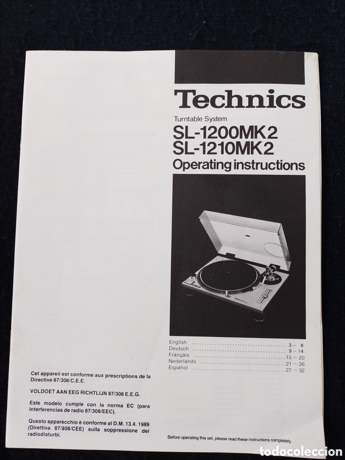 Documentos antiguos: Manual T&eacute;cnica SL-1200MK2