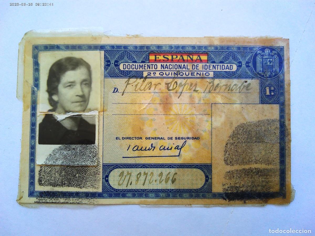 Documentos antiguos: DOCUMENTO NACIONAL DE IDENTIDAD, DNI , DE MUJER ANALFABETA . 1&ordf; CLASE, SEVILLA 1961