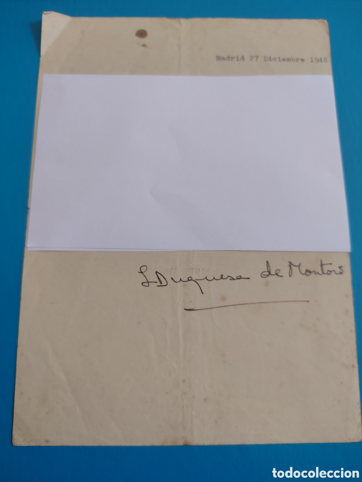 Documentos antiguos: Carta firmada Duquesa Montoro. 1948 - Foto 1