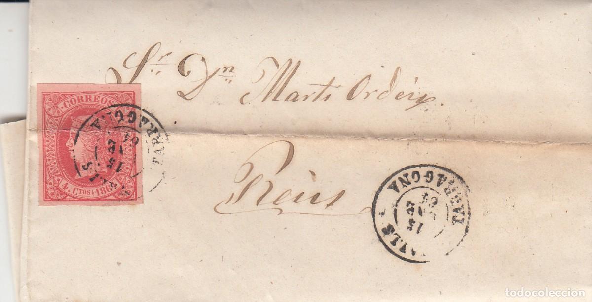 Documentos antiguos: 1862 - NUM. 58 - CARTA DE SILVESTRE ALBAREDA EN EL PONT D'ARMENTERA A REUS - FECHADOR DE VALLS