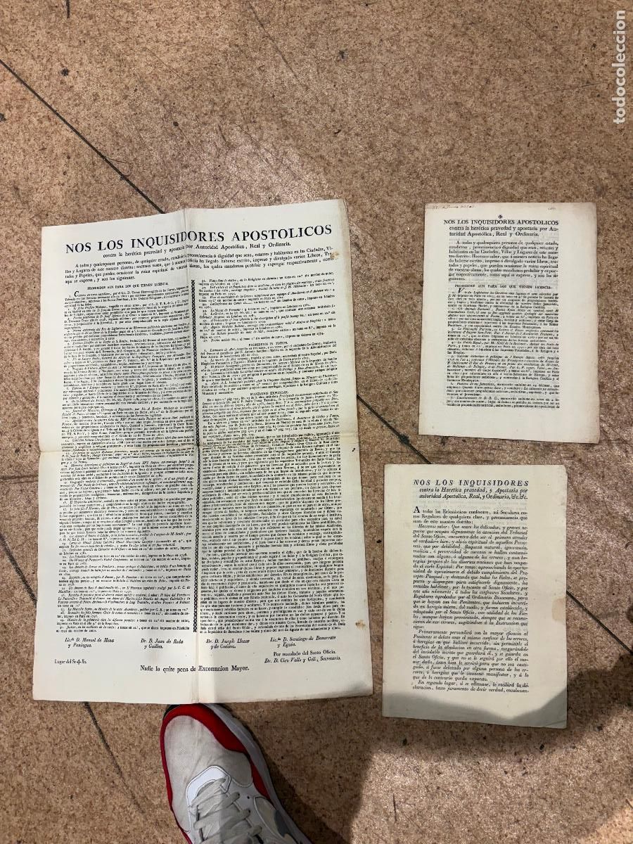 Documentos antiguos: INQUISICI&Oacute;N-NOS LOS INQUISIDORES APOST&Oacute;LICOS GRAN CARTEL Y DOS DOCUMENTOS INSCRITOS INTERIOR