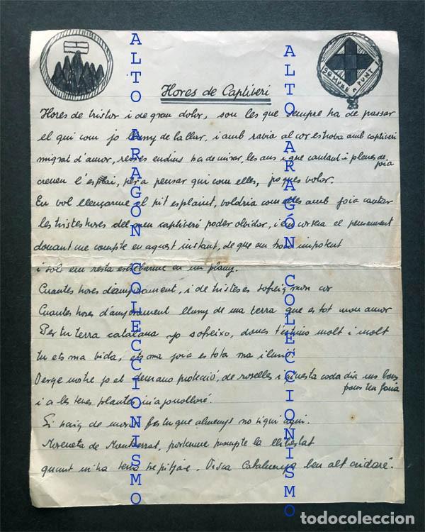 Documentos antiguos: HORES DE CAPTIVERI ( Horas de cautiverio ) GUERRA CIVIL /S&Iacute;MBOLOS MOVIMIENTOS PATR&Iacute;OTICOS CATALUNYA