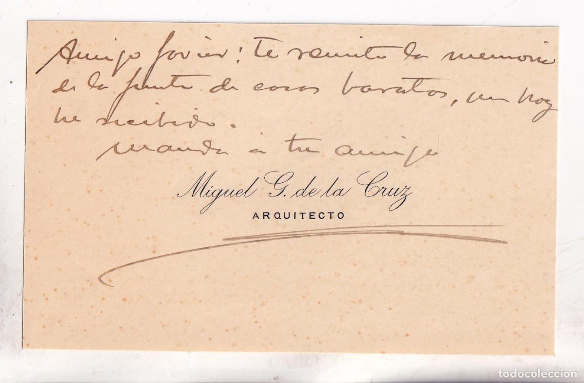 Documentos antiguos: TARJETA DE VISITA DEL ARQUITECTO GIJON&Eacute;S MIGUEL GARC&Iacute;A DE LA CRUZ. GIJ&Oacute;N. ASTURIAS