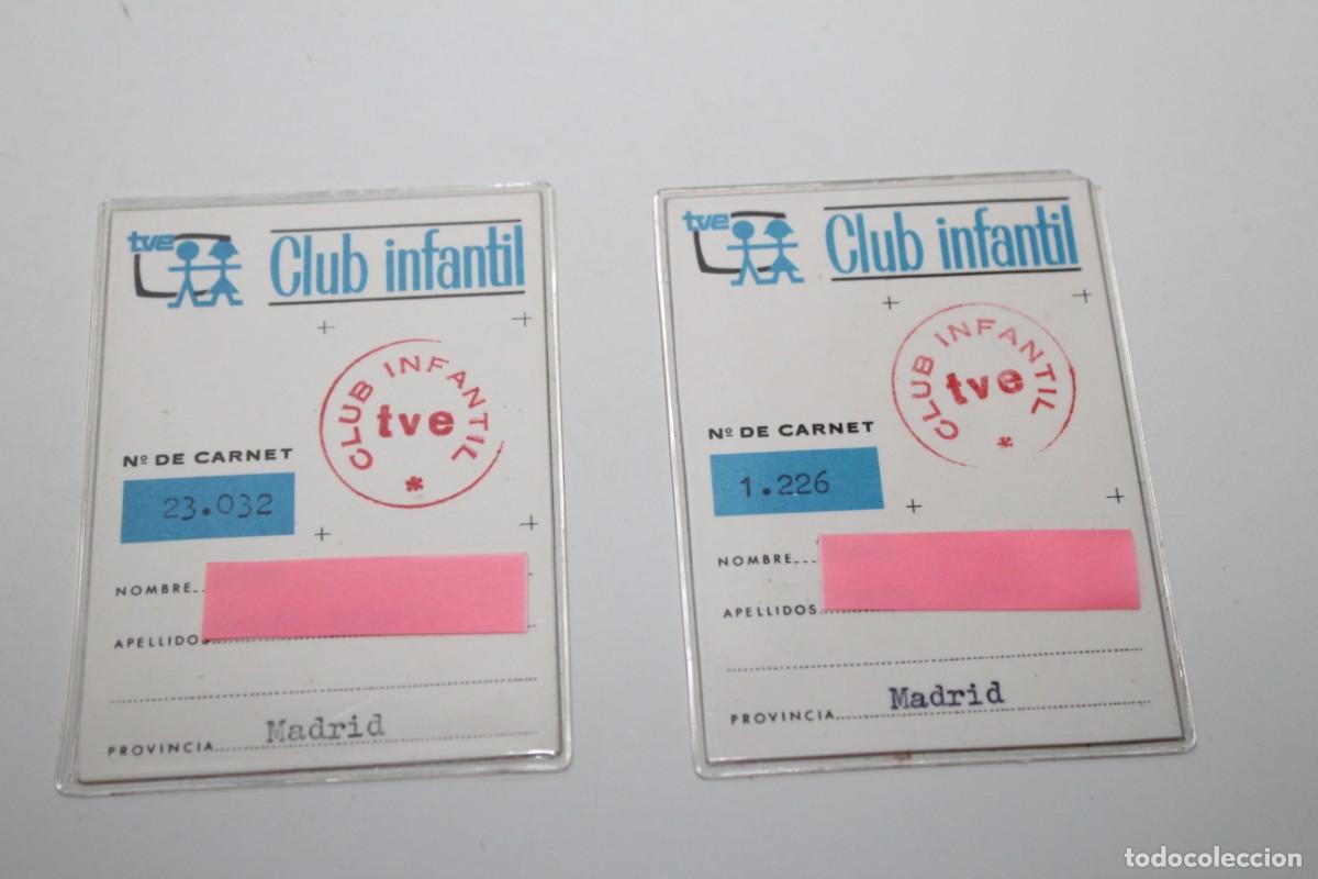 Documentos antiguos: 2 CARNET DE TELEVISION ESPA&Ntilde;OLA TVE - CLUB INFANTIL