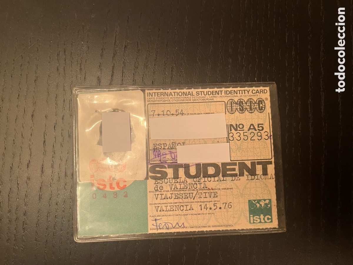 Documentos antiguos: Antiguo carnet de estudiante