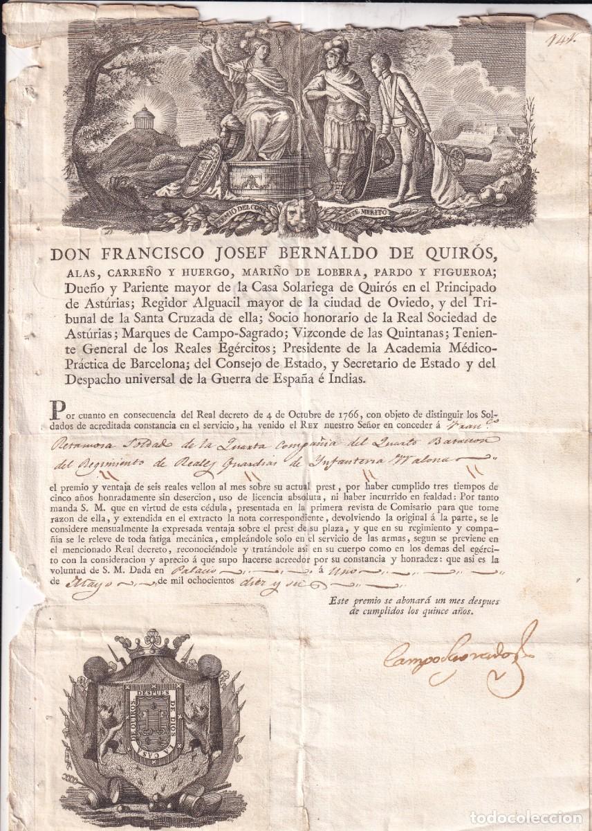 Documentos antiguos: Documento firmado por el Marqu&eacute;s de Campo Sagrado el uno de mayo 1816