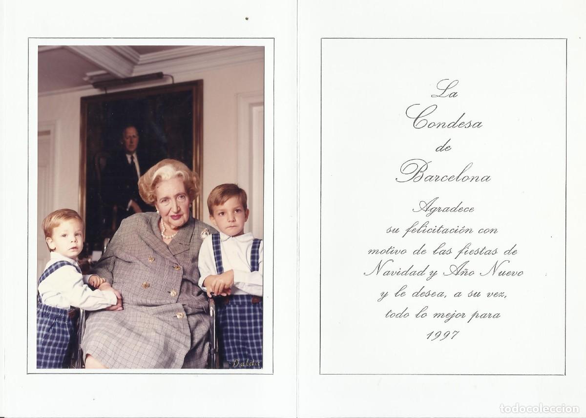 Documentos antiguos: Condesa de Barcelona. Fotograf&iacute;a Dalda. 1997. Felicitaci&oacute;n Navidad. 16,5x11,5 cm.