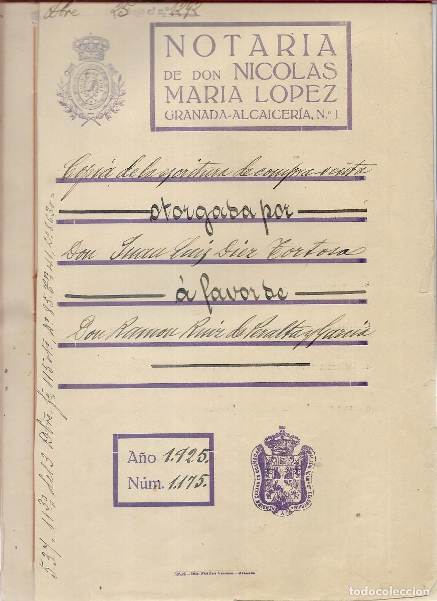 Documentos antiguos: COPIA DE ESCRITURAS A&Ntilde;O 1925 GRANADA -