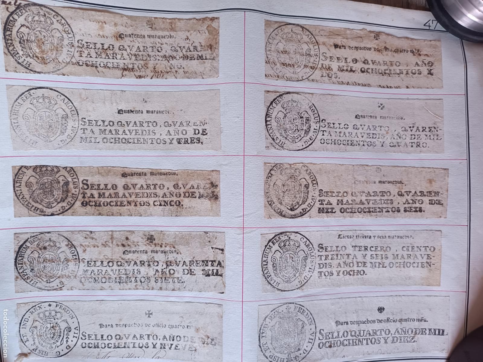 Documentos antiguos: COLECCION DE CIENTOS DE TIMBRES Y SELLOS DE DOCUMENTOS DESDE CARLOS IV
