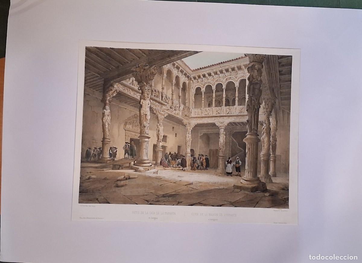 Documentos antiguos: GENARO PEREZ VILLAAMIL. PATIO DE LA INFANTA. ZARAGOZA. 1842. COLOREADA. PIEZA MUY RARA.