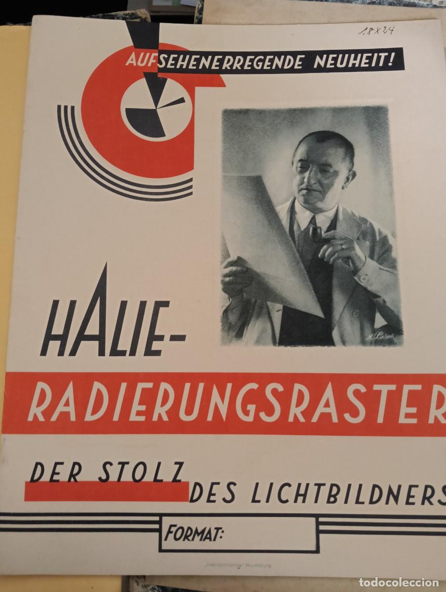 Documentos antiguos: PROPAGANDA HALIE RADIERUNGSRASTER HOJAS FOTOGRAFICAS PARA EFECTOS ARTISTICOS.