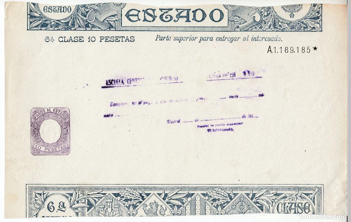 Documentos antiguos: PAPEL DE PAGOS AL ESTADO SELLO FISCAL CLASE 6 DE 10 PTS SERIE 1904