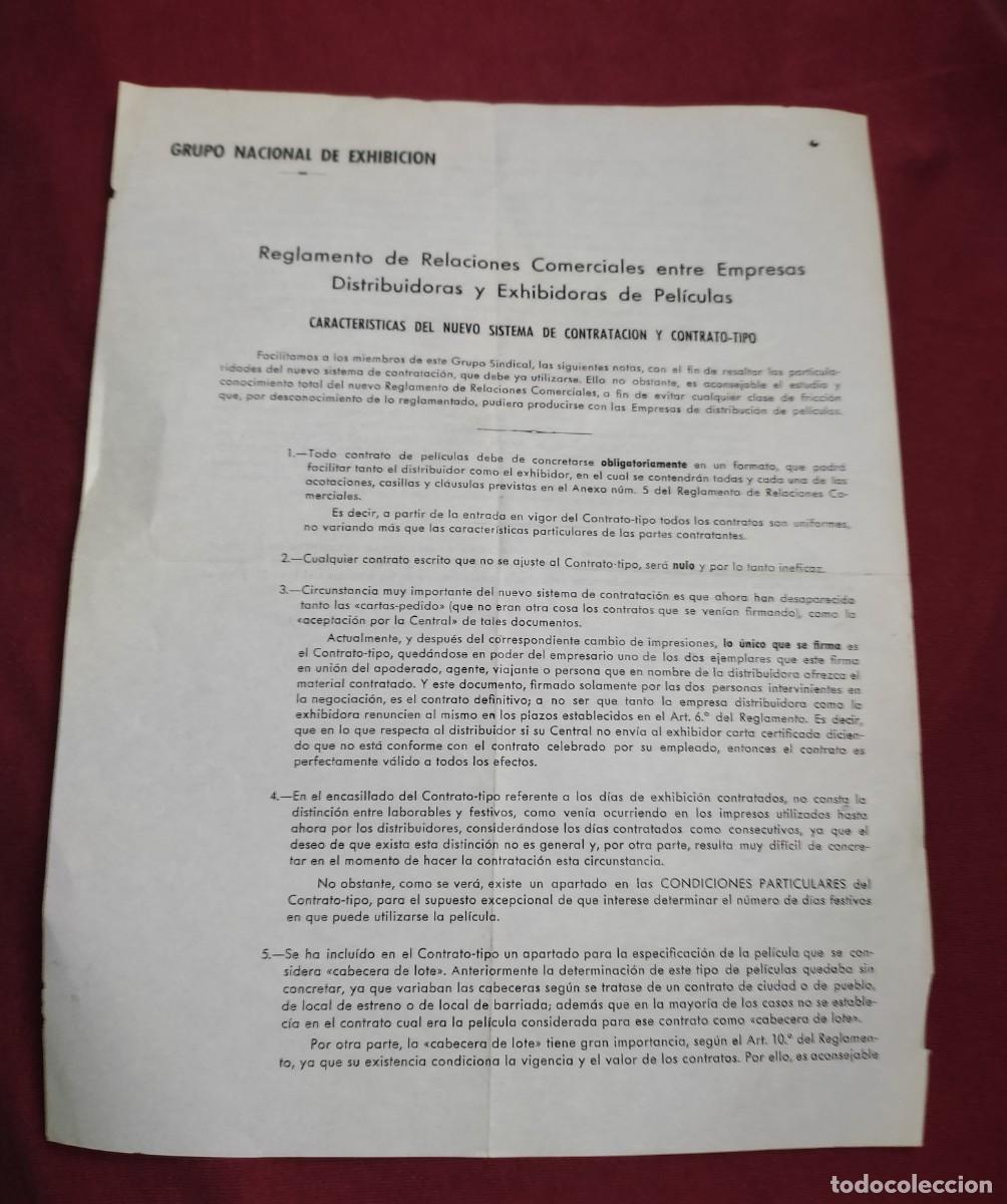 Documentos antiguos: Reglamento de Relaciones Comerciales entre Empresas Distribuidoras y Exhibidores de Peliculas