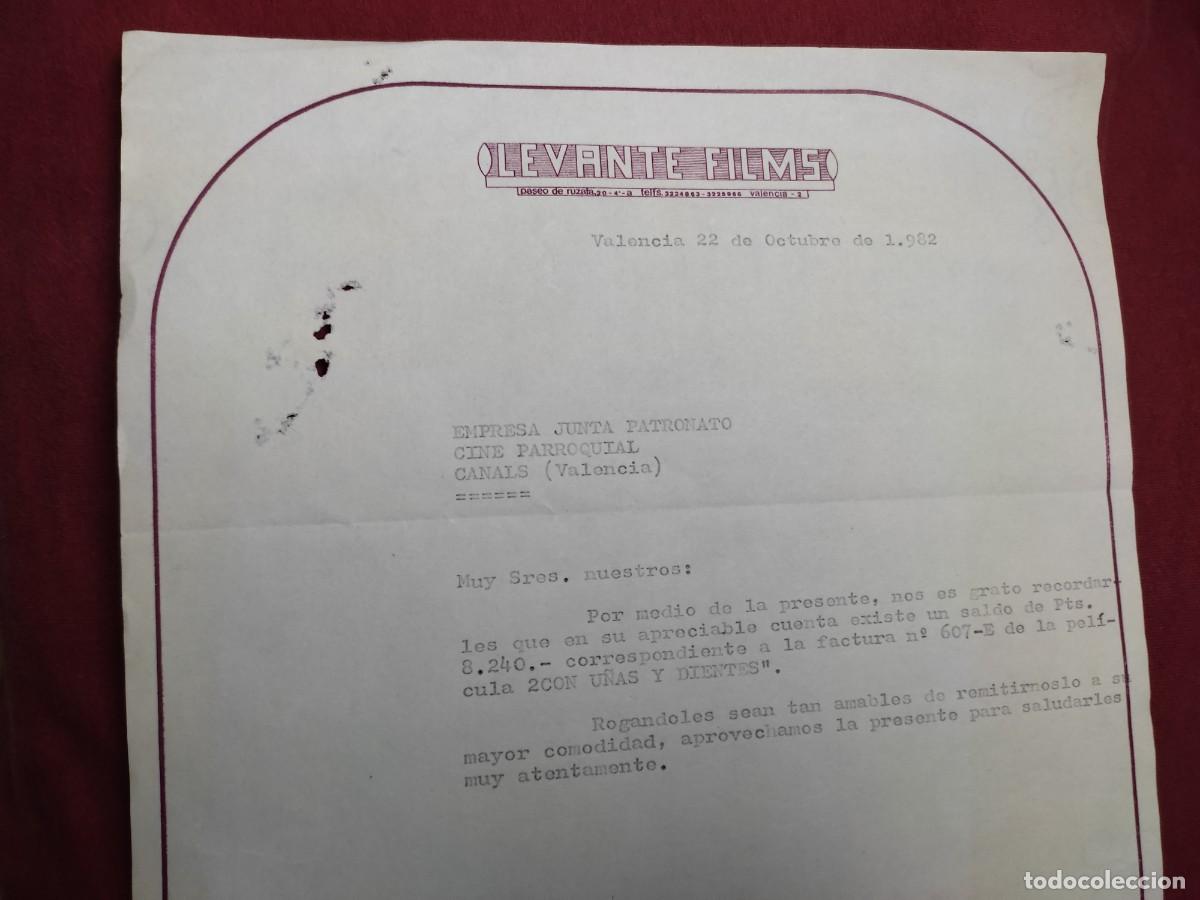 Documentos antiguos: aviso de pago - Levante Films - 1982 - Foto 2