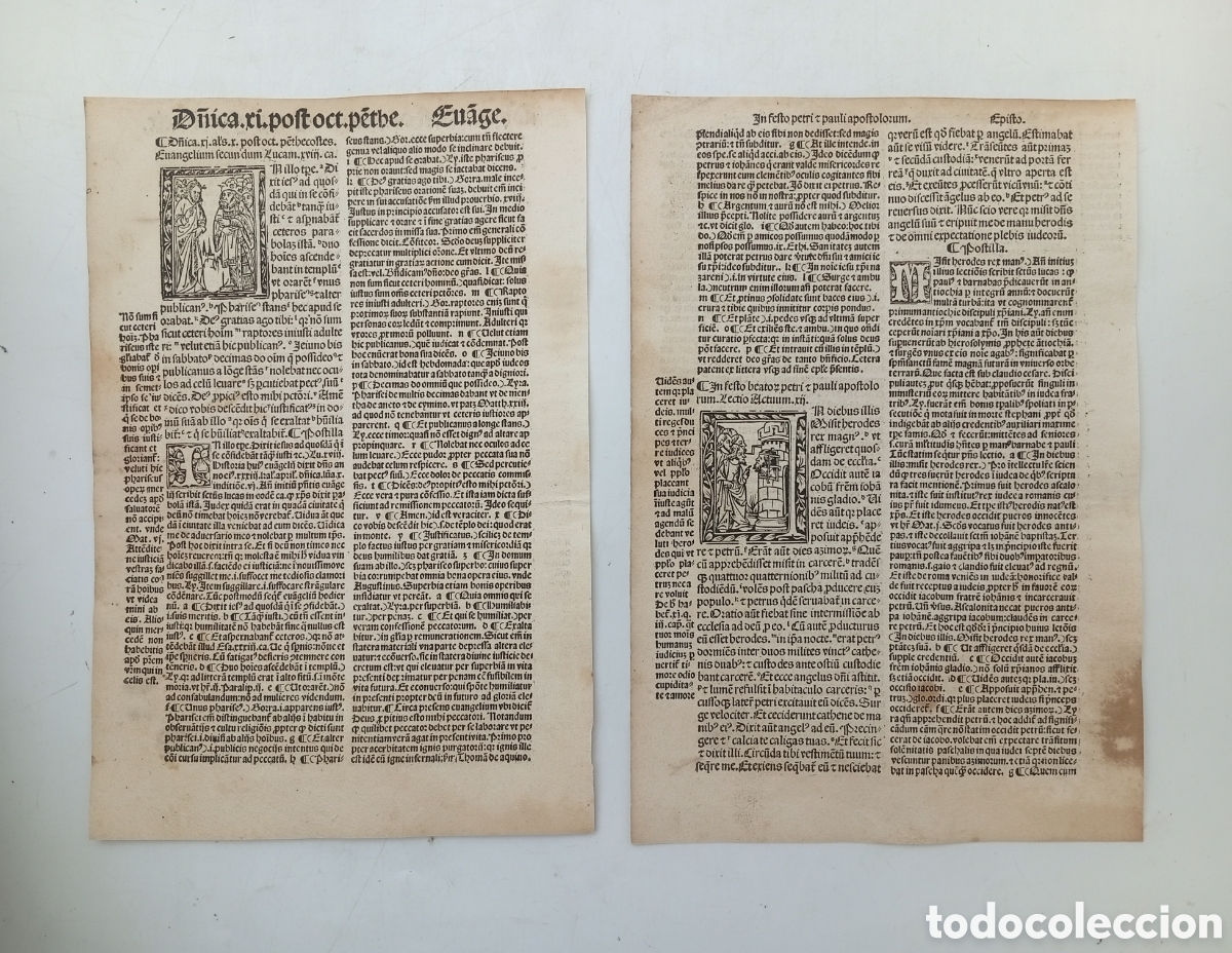 Old Documents: Dos hojas libro post incunable a&ntilde;o 1522