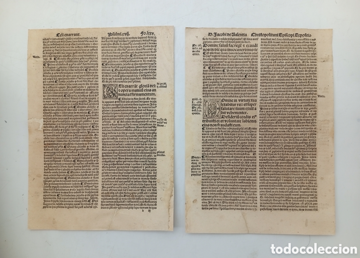 Documentos antiguos: Dos hojas post incunable a&ntilde;o 1517