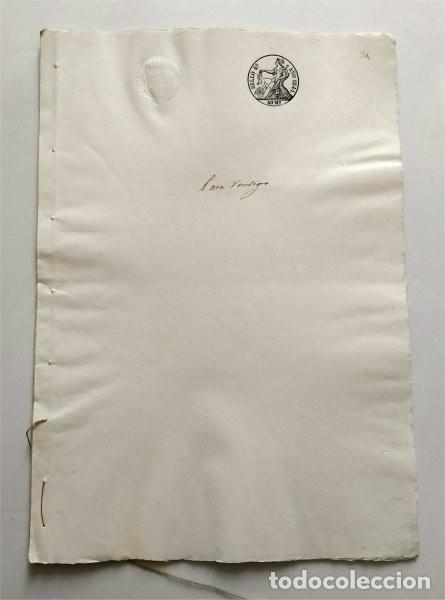 Alte Dokumente: 37 hojas de papel timbrado. Sello 4&ordm;. 40 maraved&iacute;s. A&ntilde;o 1844. Sello en seco de Isabel II.