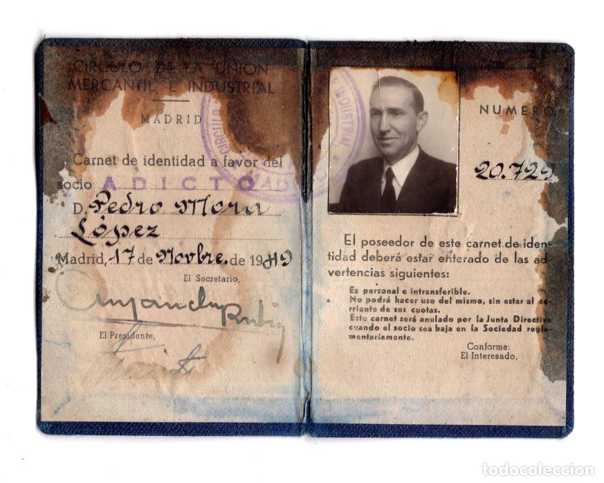 Documentos antigos: CARNET C&Iacute;RCULO DE LA UNI&Oacute;N MERCANTIL E INDUSTRIAL, MADRID.