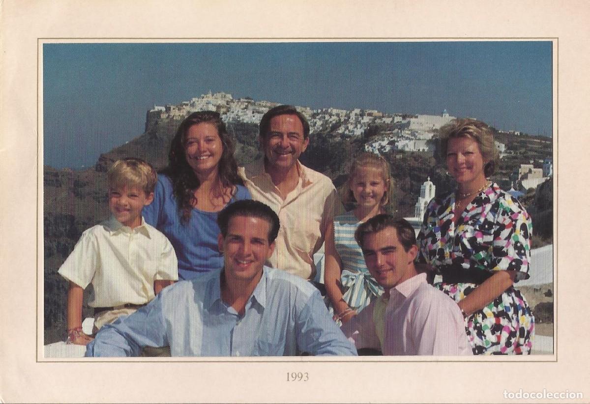 Documentos antiguos: Familia Real Griega. Fotograf&iacute;a firmada. Gr&aacute;ficas Garc&iacute;a. 1993. Constantino II y Ana Mar&iacute;a.