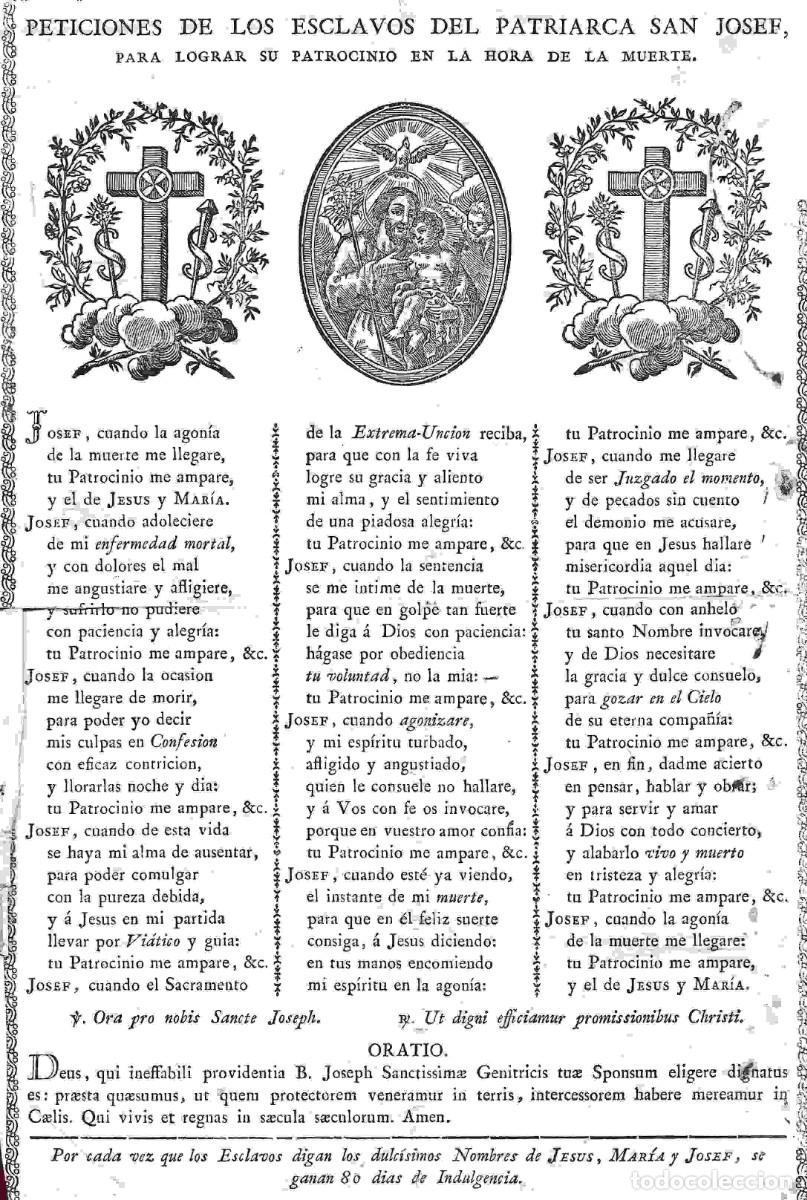 Documentos antiguos: peticiones de los esclavos del patriarca S. Josep para lograr su patrocinio en la hora de la muerte