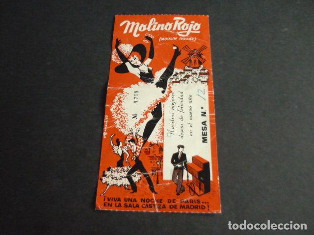 Documentos antigos: MADRID SALA DE FIESTAS MOLINO ROJO ENTRADA