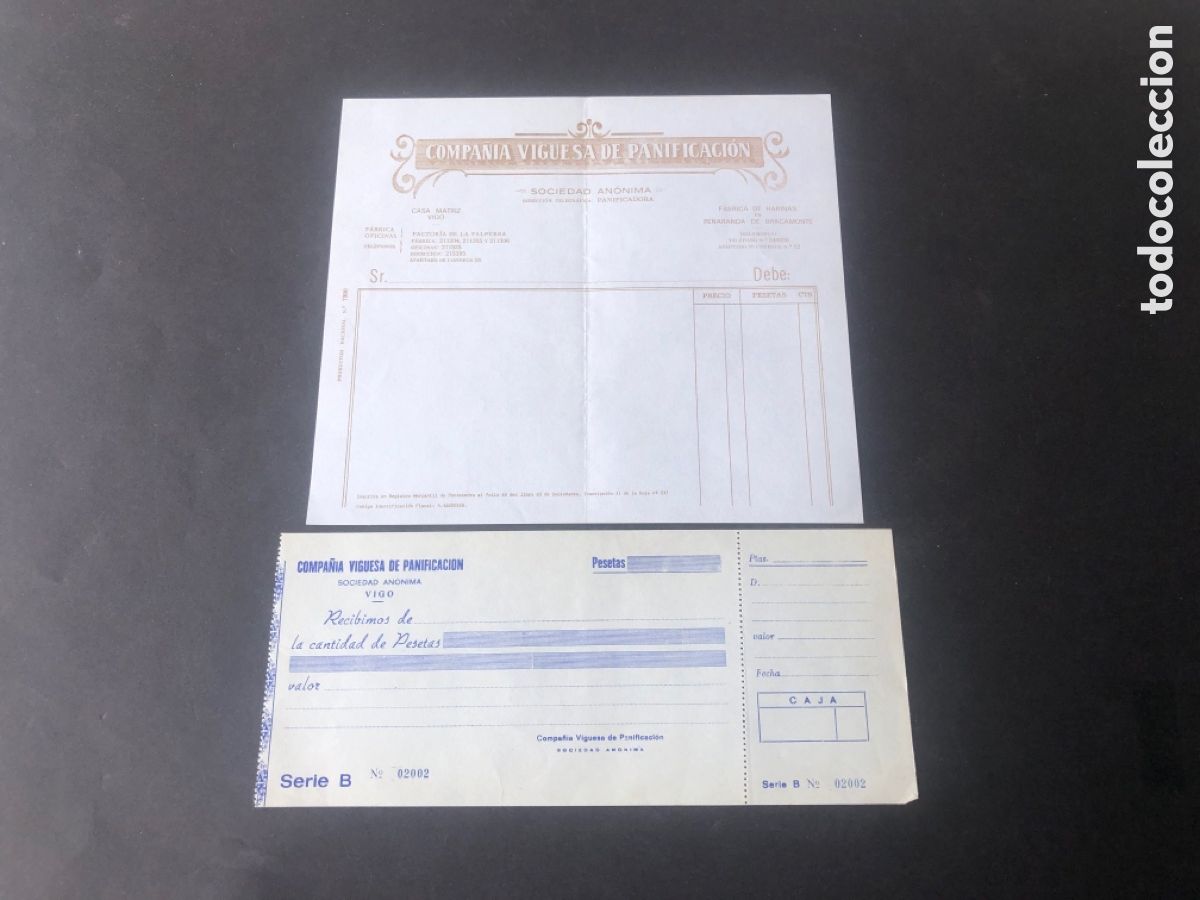Documentos antiguos: Antiguos y raros albaranes COMPA&Ntilde;IA VIGUESA DE PANIFICACION VIGO