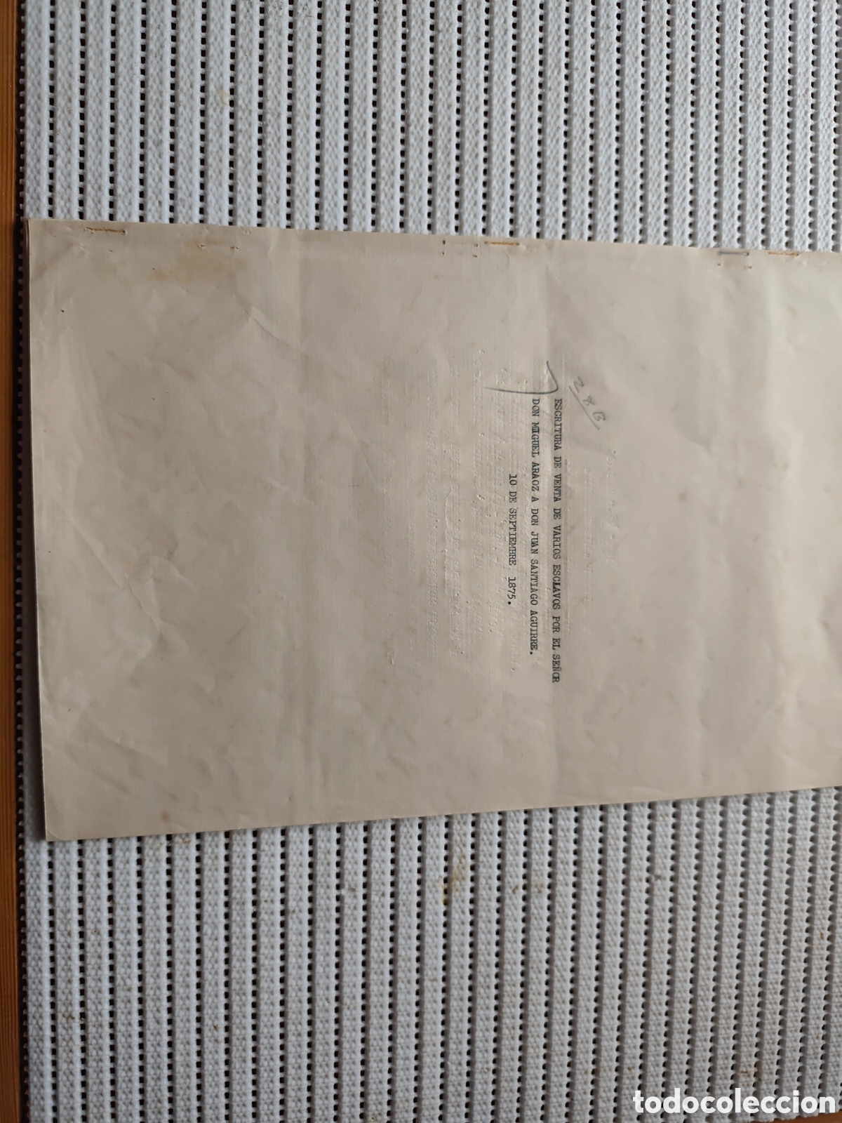 Documentos antiguos: 26-939 ESCRITURA DE VENTA DE 106 ESCLAVOS