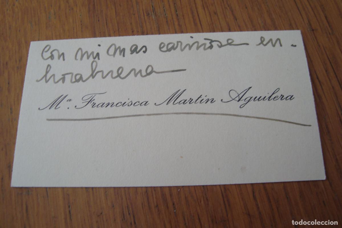 Documentos antiguos: ANTIGUA TARJETA PERSONAL. MARIA FRANCISCA MARTIN AGUILERA