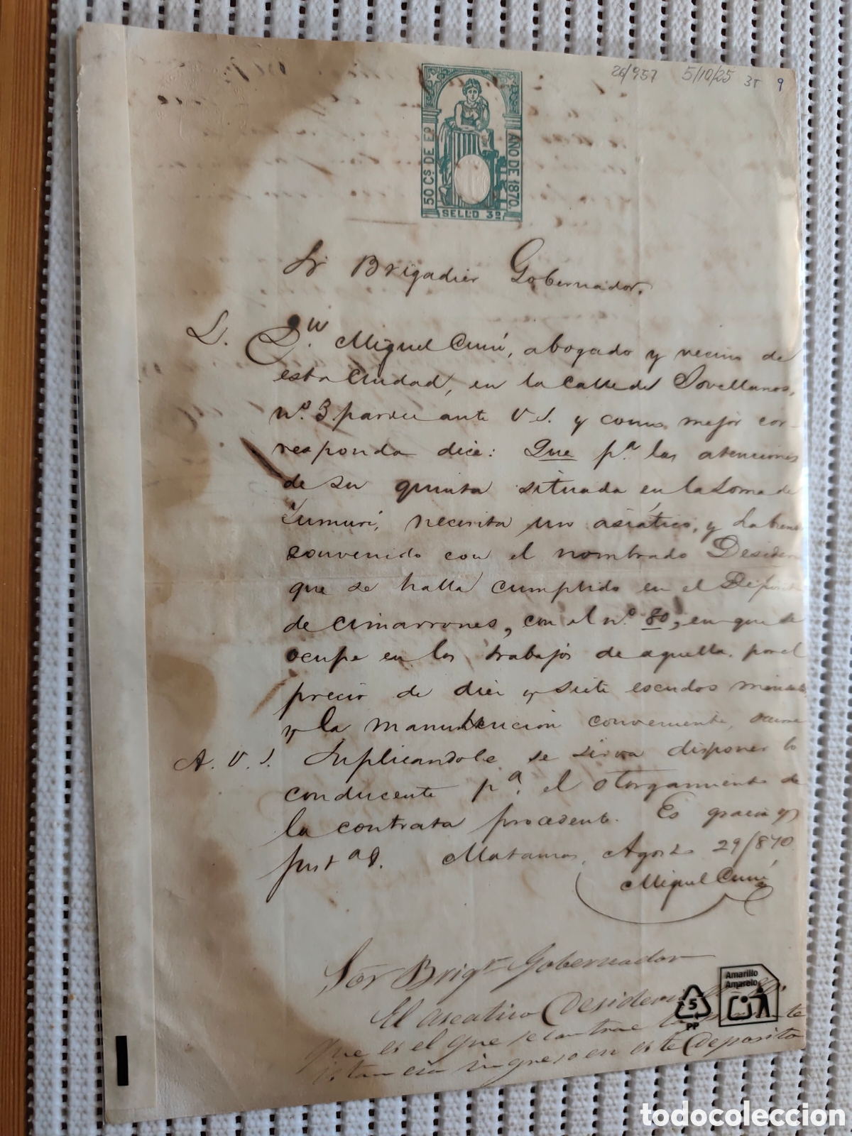 Documentos antiguos: 26-957 D.MIGUEL NECESITA CONTRATAR A 1 ASIATICO PARA SU QUINTA.