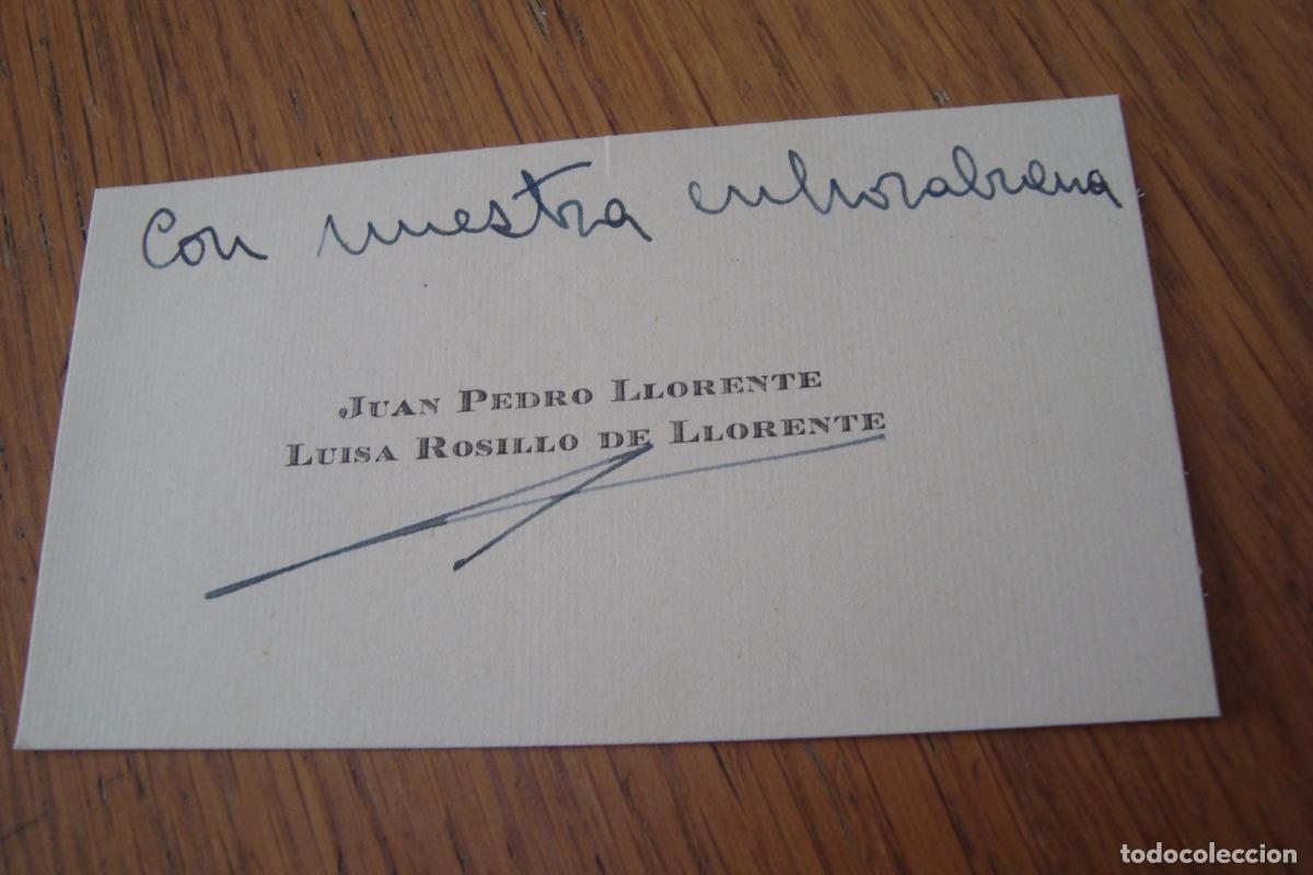 Documentos antiguos: ANTIGUA TARJETA PERSONAL JUAN PEDRO LLORENTE - LUISA ROSILLO DE LLORENTE.