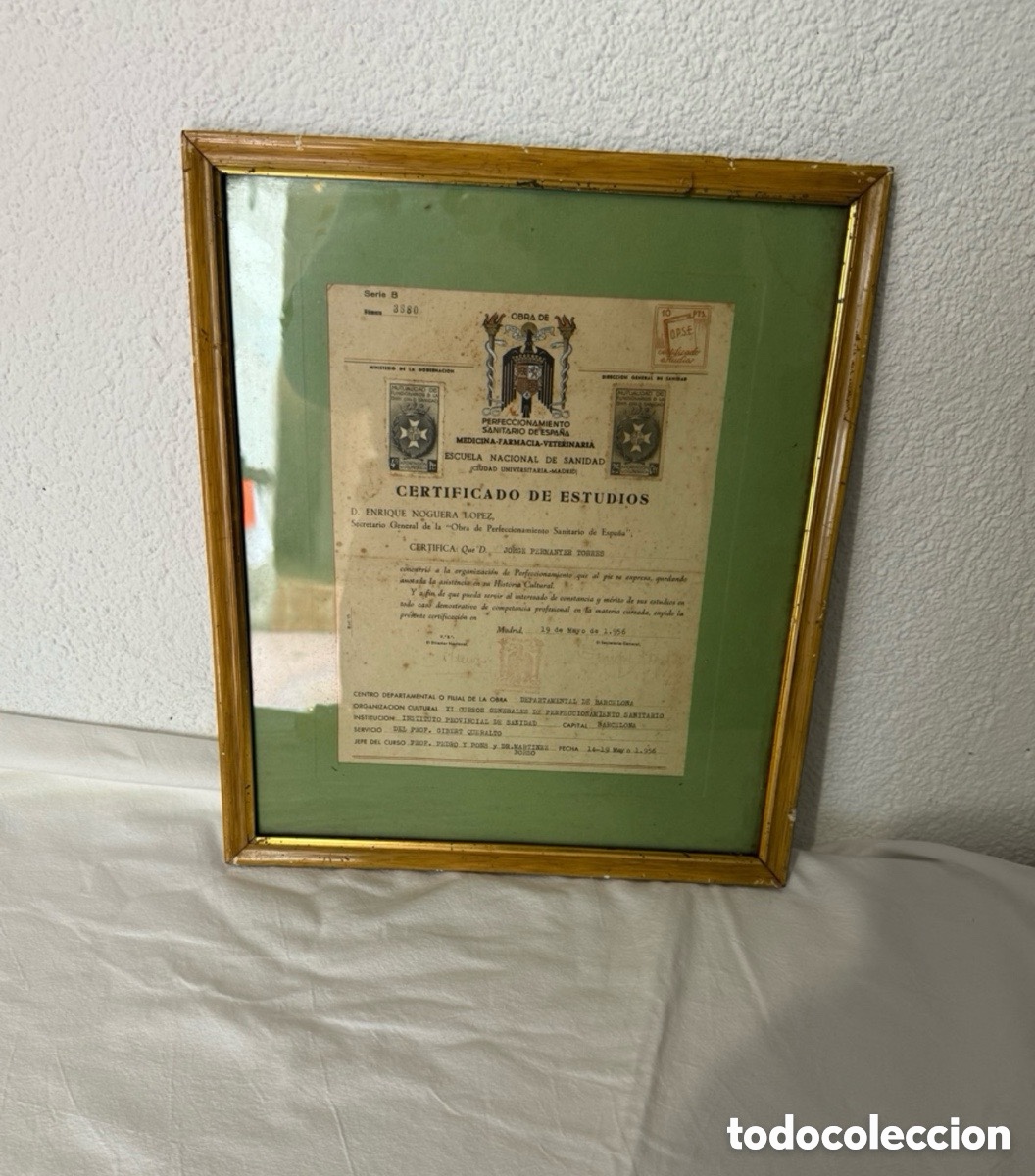 Alte Dokumente: Certificado oficial de estudios - Escuela Nacional de Sanidad, Madrid 1956.