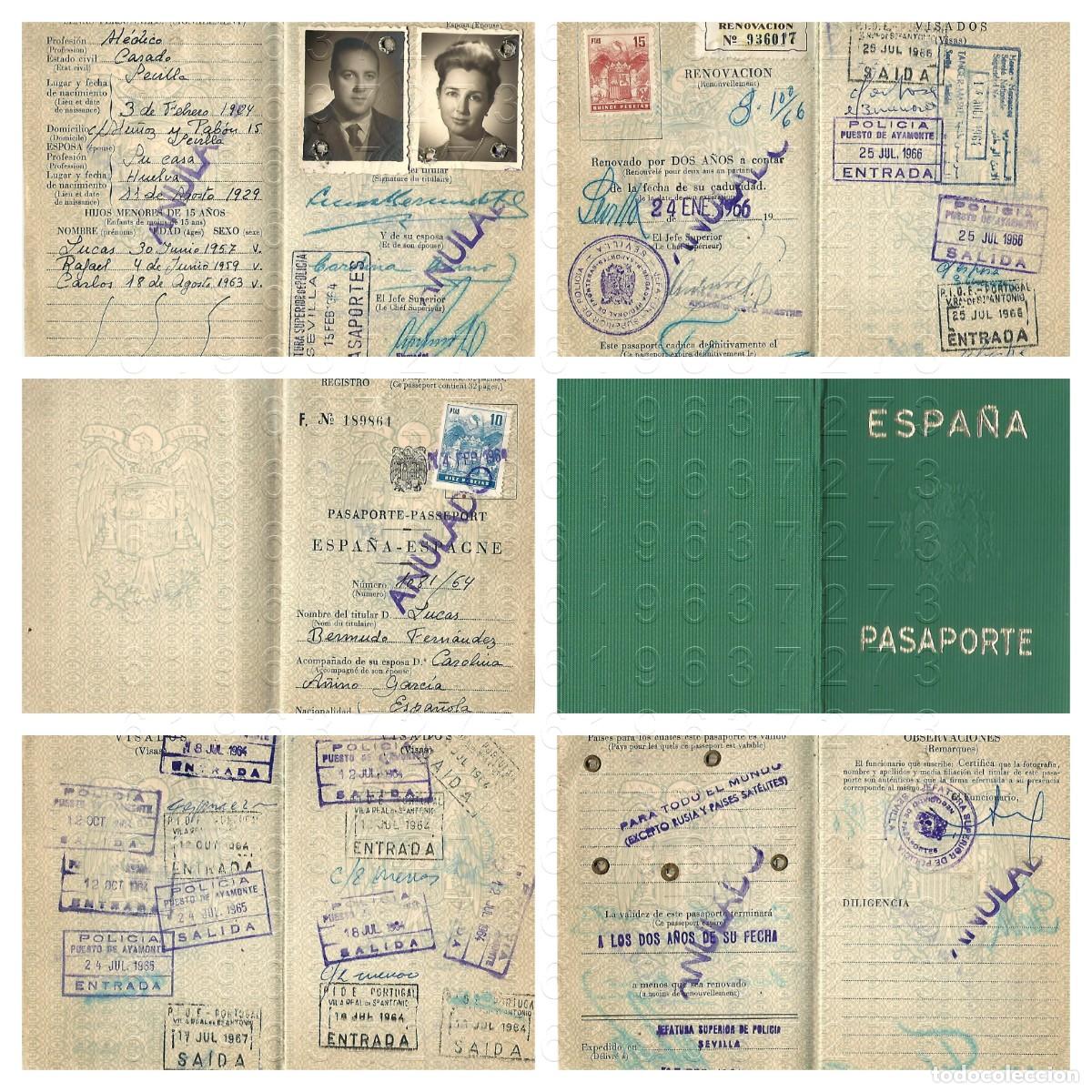 Documentos antiguos: PASAPORTE SEVILLA BASTANTE LLENO 1964 U97