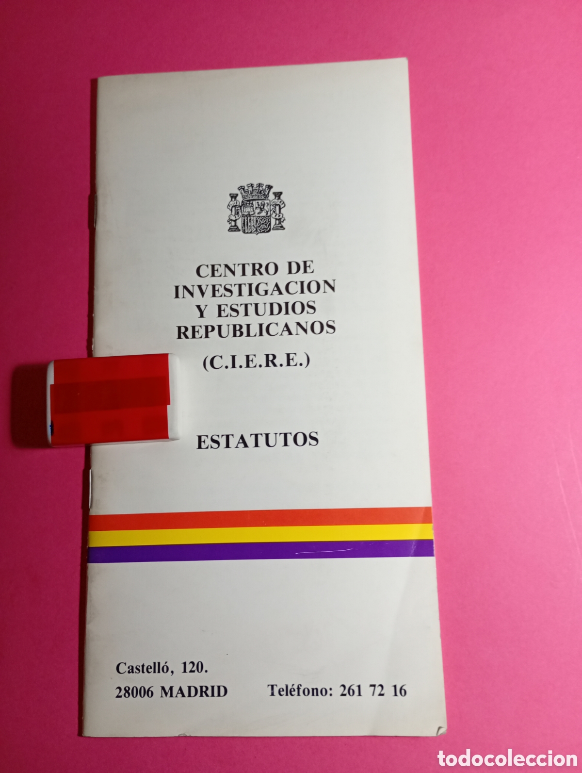 Documentos antiguos: MADRID ''ESTATUTOS'' CENTRO DE INVESTIGACI&Oacute;N Y ESTUDIOS REPUBLICANOS (C.I.E.R.E.) 1986